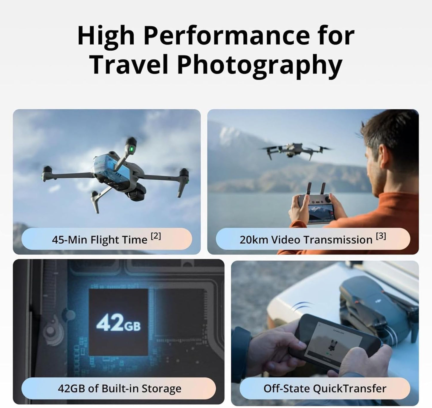Air 3 Dual 4K Drone / طائرة Air 3 بكاميرتين 4K